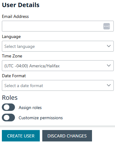 User configuration settings