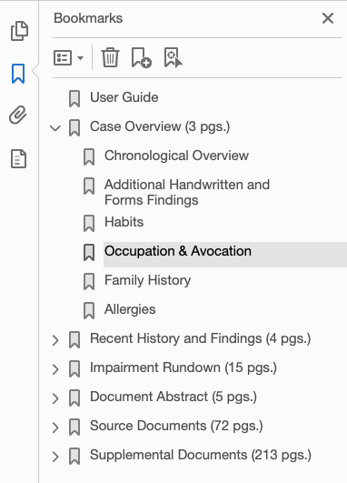 The Occupation & Avocation section