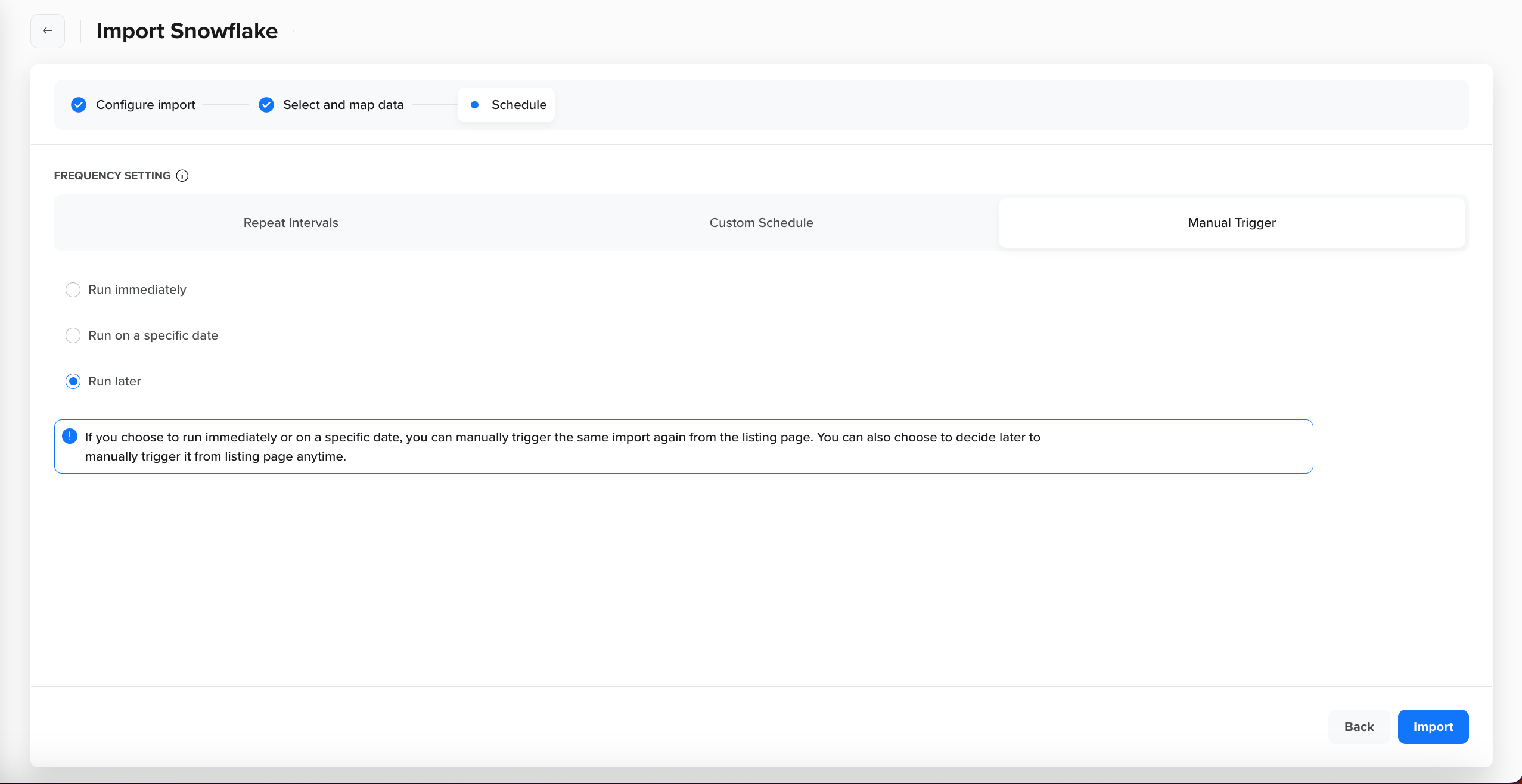Manual Trigger - Run Later