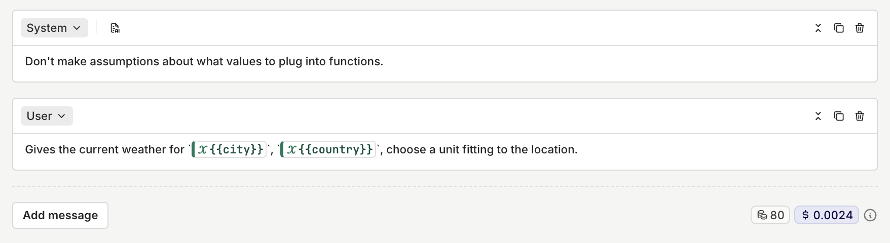 Here we can see the model interpret the User query to format and output the previously defined function.