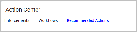 recommended actions button