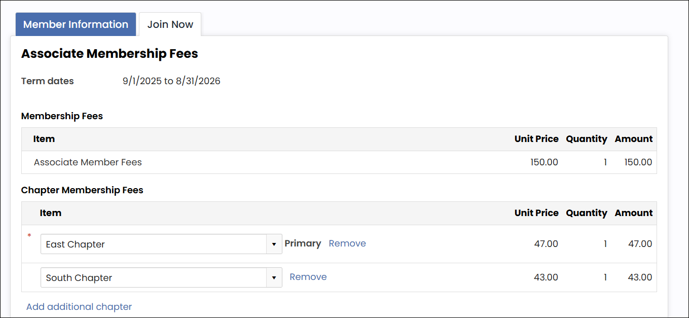 Selecting multiple chapters when joining