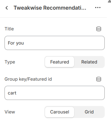 Recommendations can be re-used in different templates