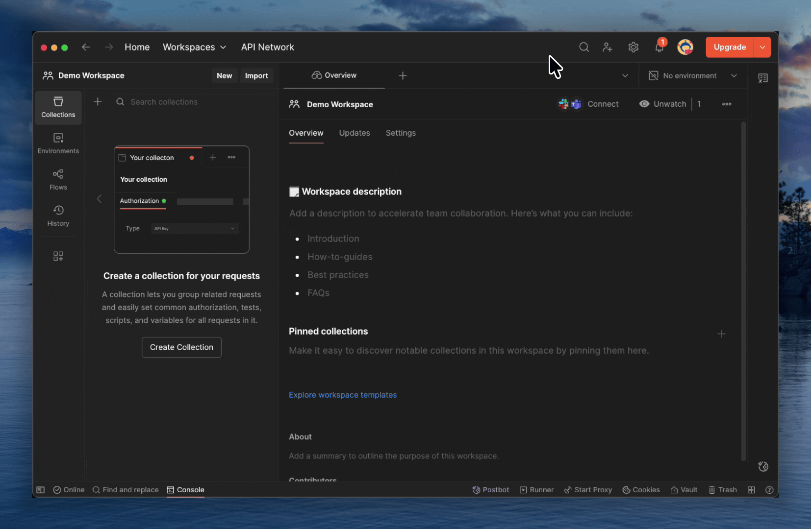 Steps to fork a collection & environment to your own workspace