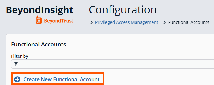 Create new functional account