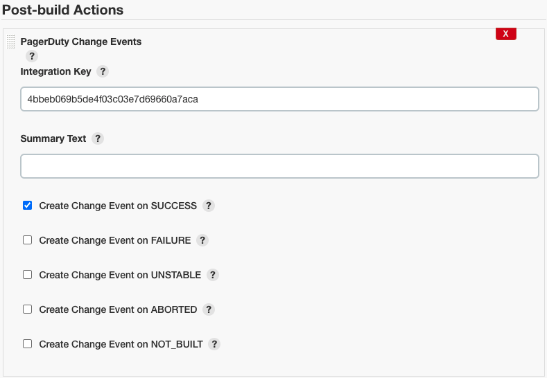 A screenshot of the Jenkins UI detailing post-build Actions