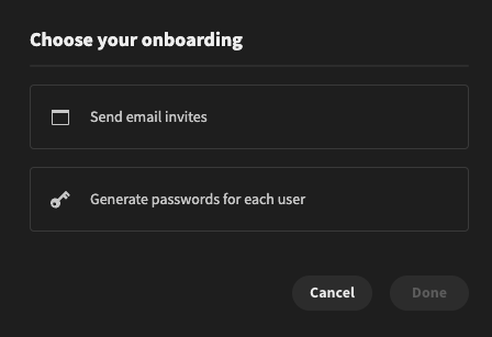 Choose your onboarding