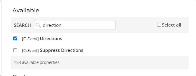 Enable the CS event directions property.