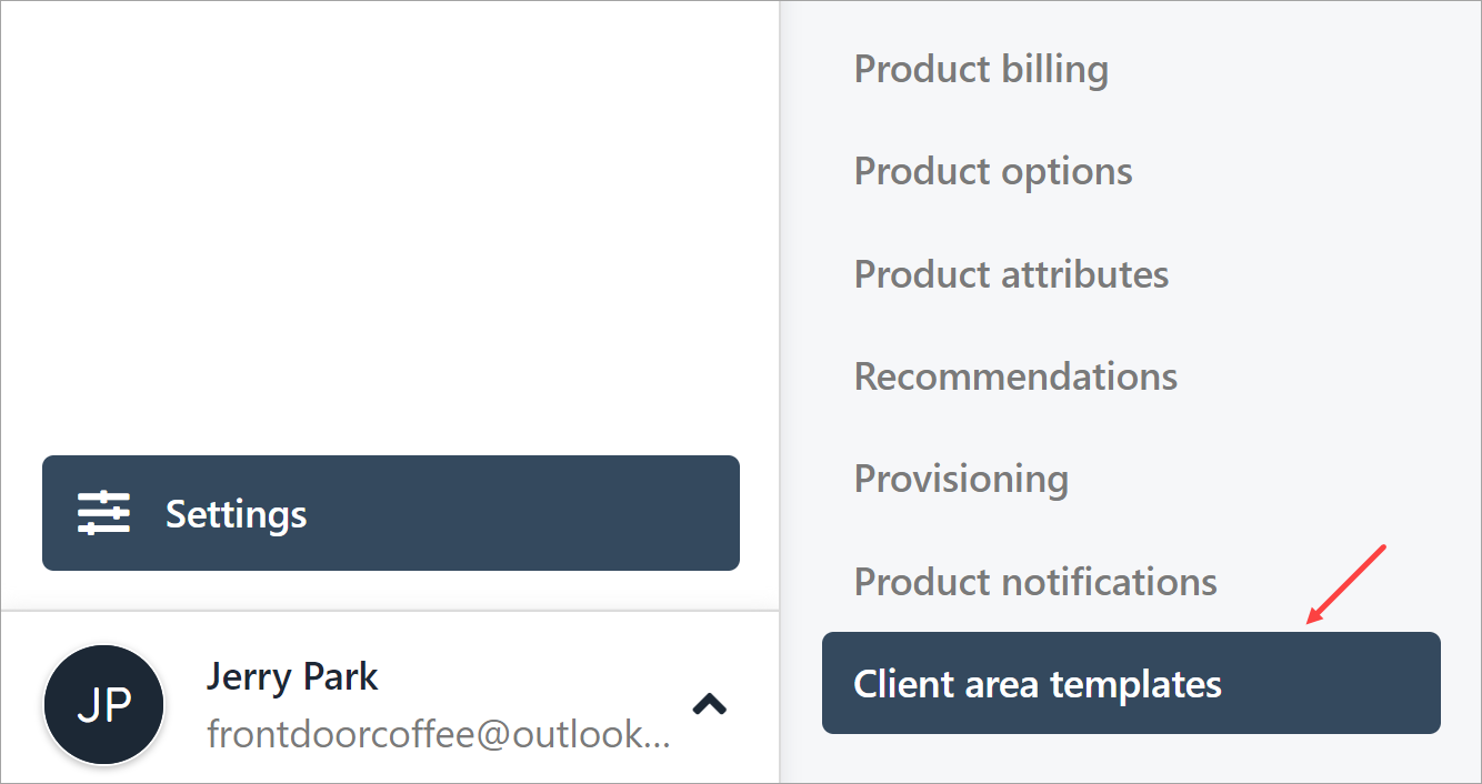 Click Client area templates