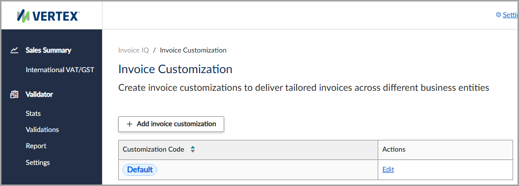 The Invoice Customization feature.