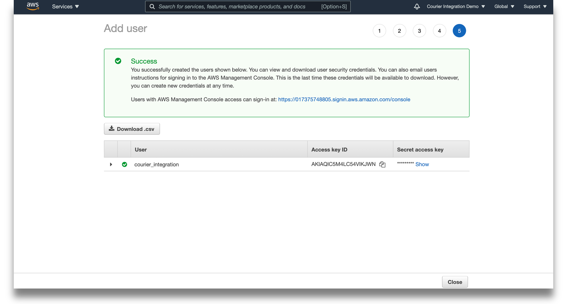add user success.png Add user success - copy and download keys