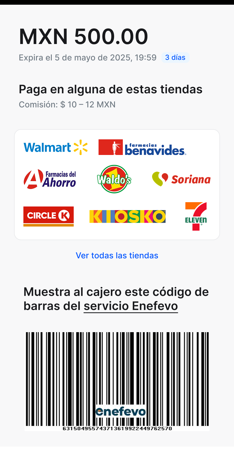 Voucher con instrucciones para enviar al usuario