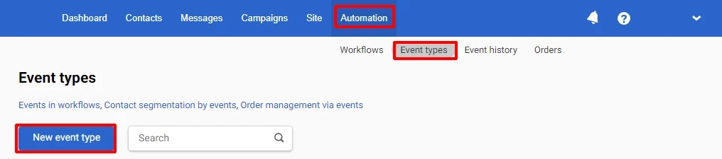 Creating an Event Type