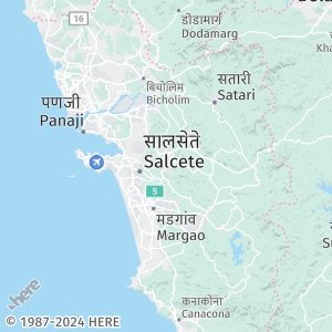 Map of Goa with dual labels that use Hindi and English