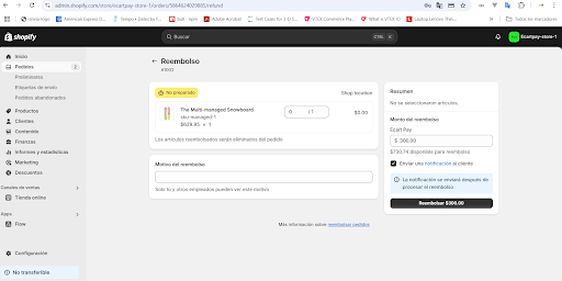 Image 15. Refund settings page