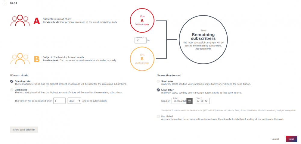 Manual mailing of email campaigns Manual mailing of email campaigns
