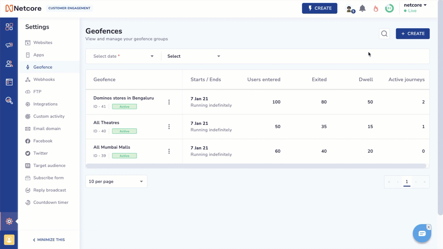 Create Geofence and Add Geofence