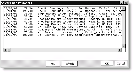 From Events, select Register a customer, open an event registration, select the Payments tab, click Edit, and use the * Tab command
