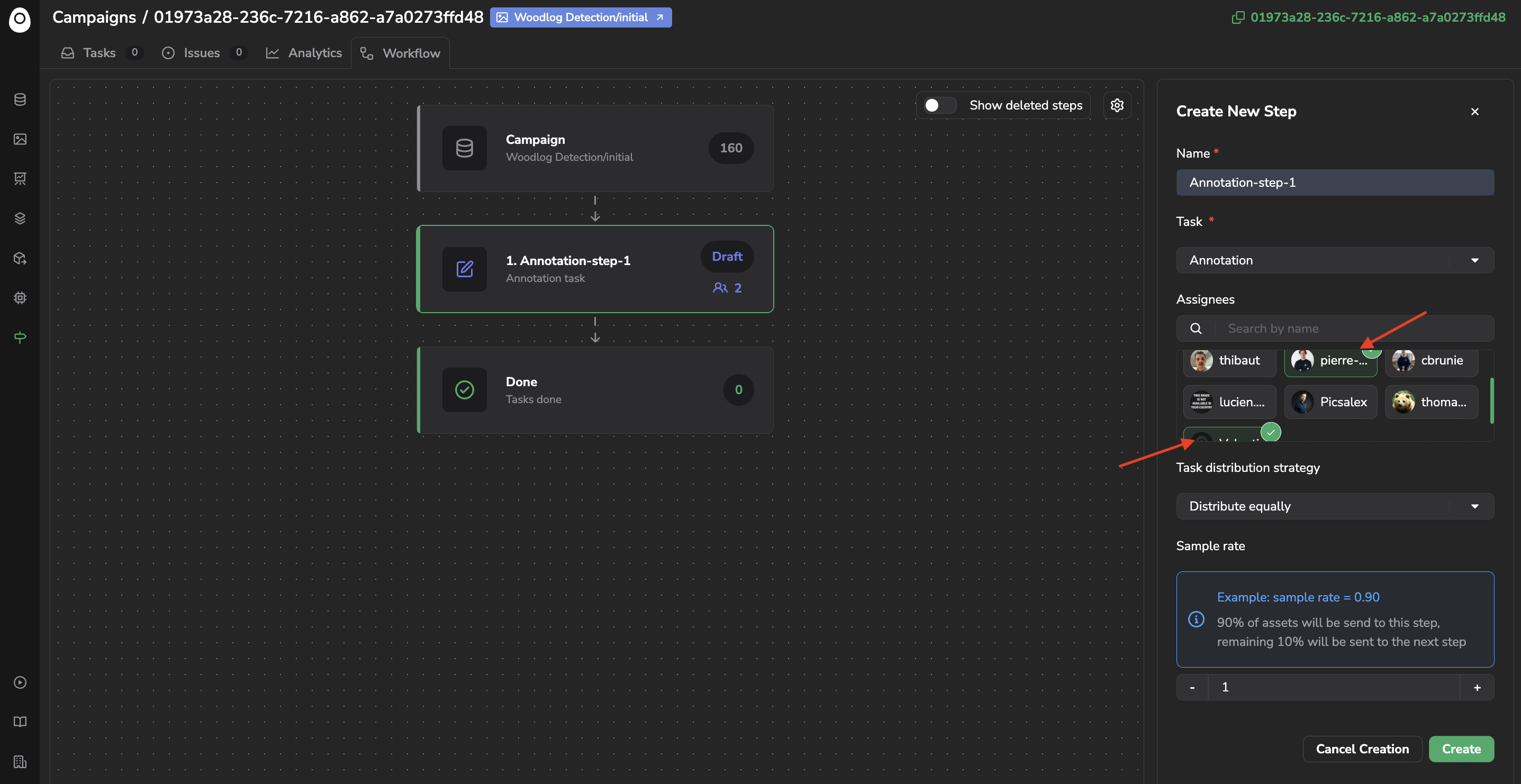 Step configuration