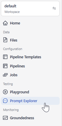 deepset Cloud navigation with Prompt Studio highlighted