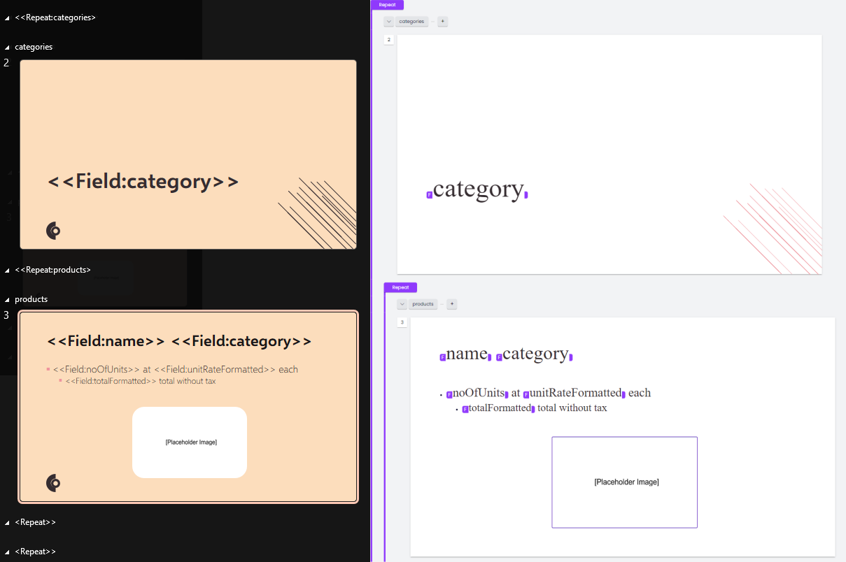 The necessary bindings from PowerPoint and from the Binding editor.