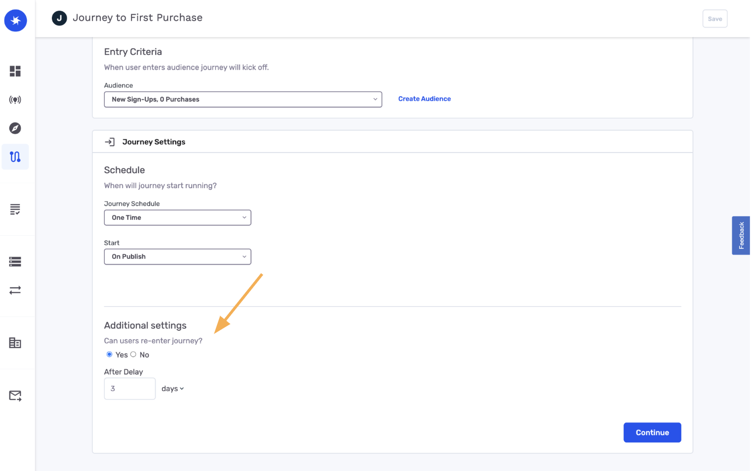 journey additional settings