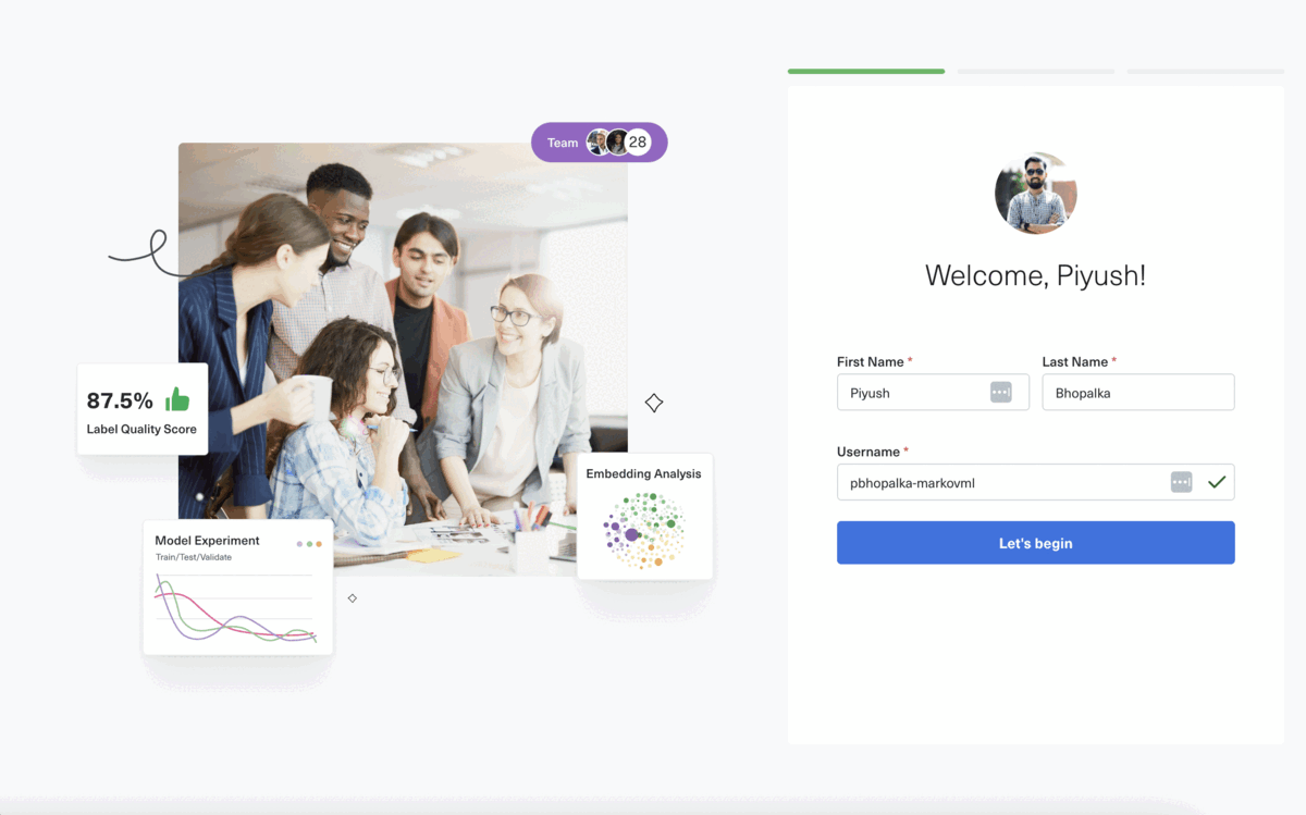 New onboarding flow with ability to update username