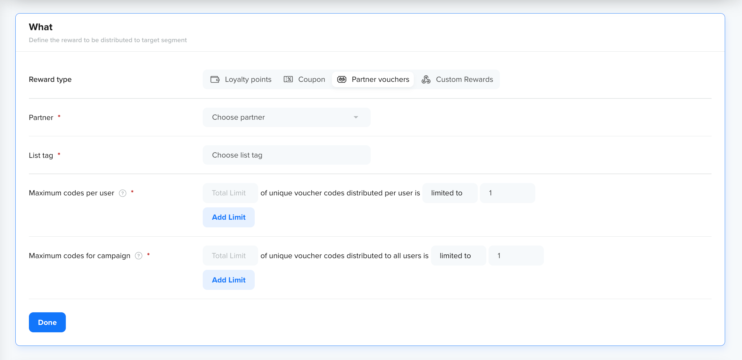 Set Up Partner Vouchers in Rewards