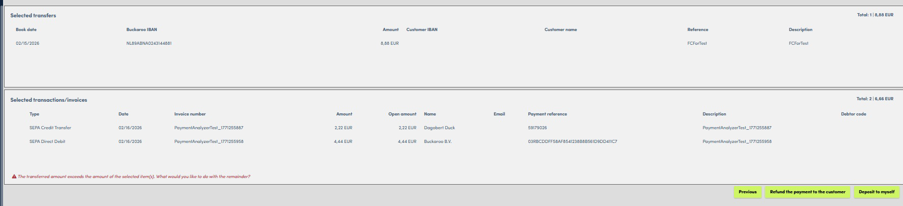 Transfer amount exceeds selected items choose how to handle the remainder