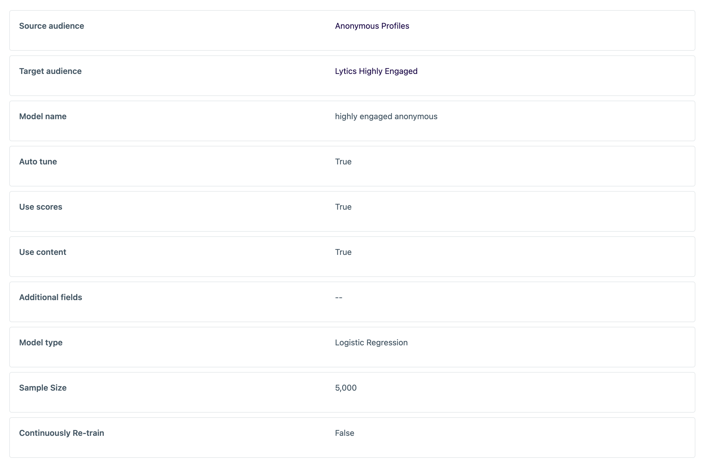 lookalike-model-summary-configuration