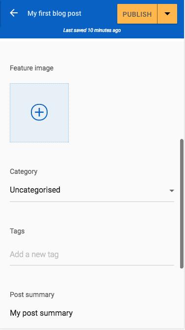 Adding images, categories and tags