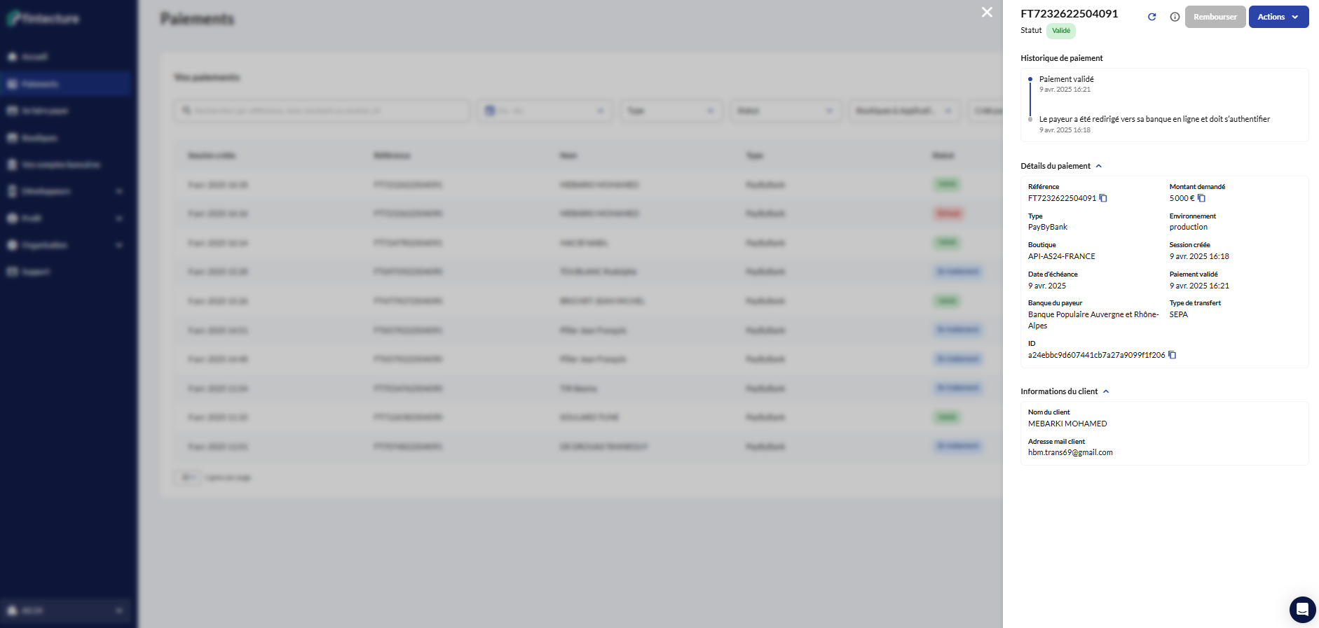 Payment Details Immediate Transfer