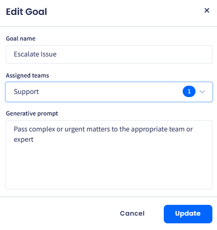 Screenshot of the Edit goal dialog box