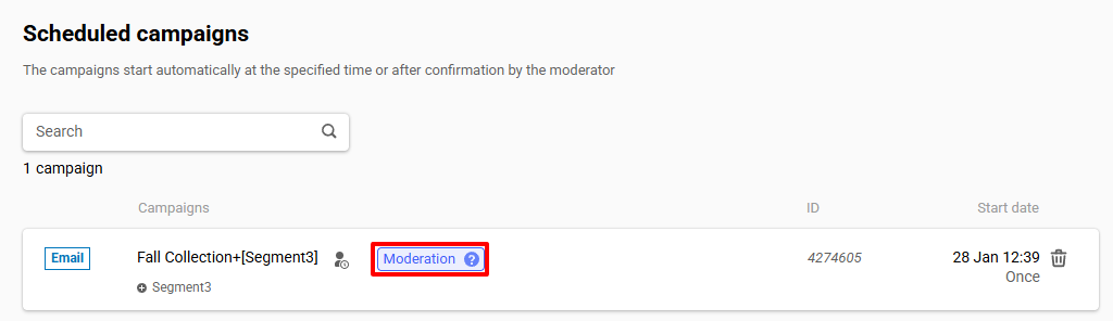 Moderation Details Screen