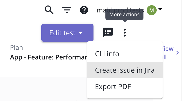 More actions > Create issue in Jira