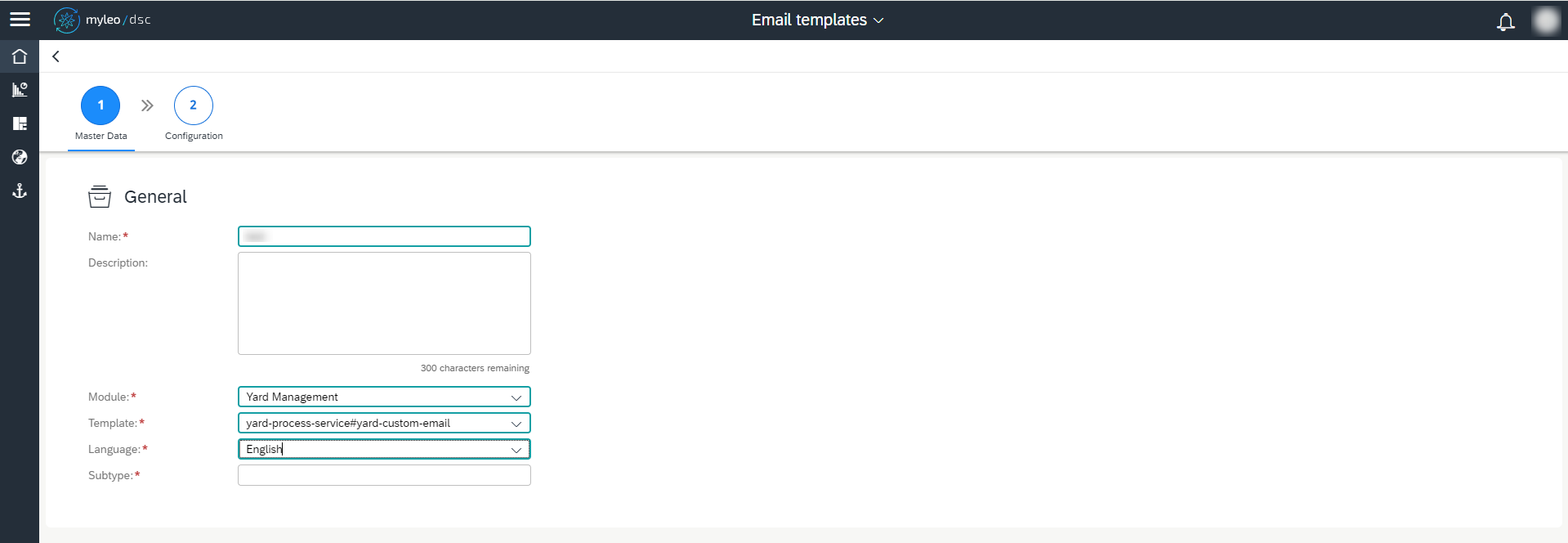 Creation of an email template