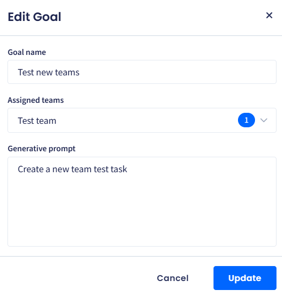 Screenshot of the Edit goal dialog box