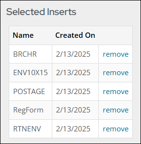 The Inserts tab for the Riders source code displays each insert listed in step 20.