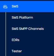 Screenshot of the **SMS** tab