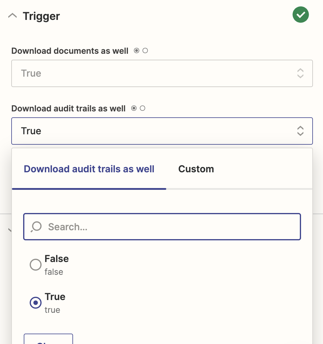 Select File Audit Trail Yousign in Zapier