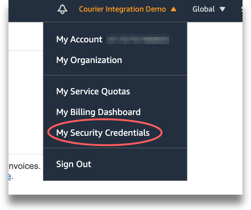 aws ses settings.png AWS SES Settings Dropdown