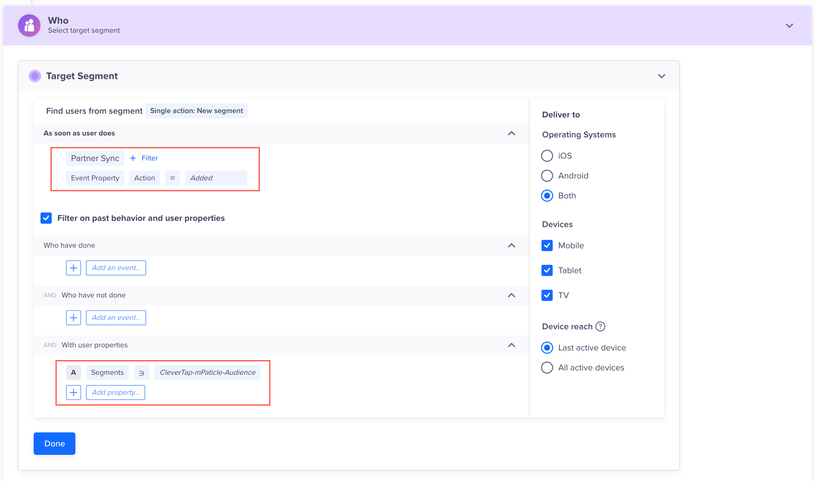 Select the Imported Segment for Live Campaign/Journeys 