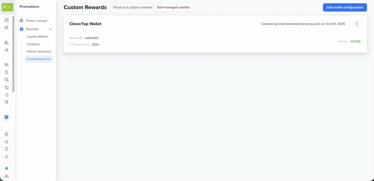 Add Wallet Configuration