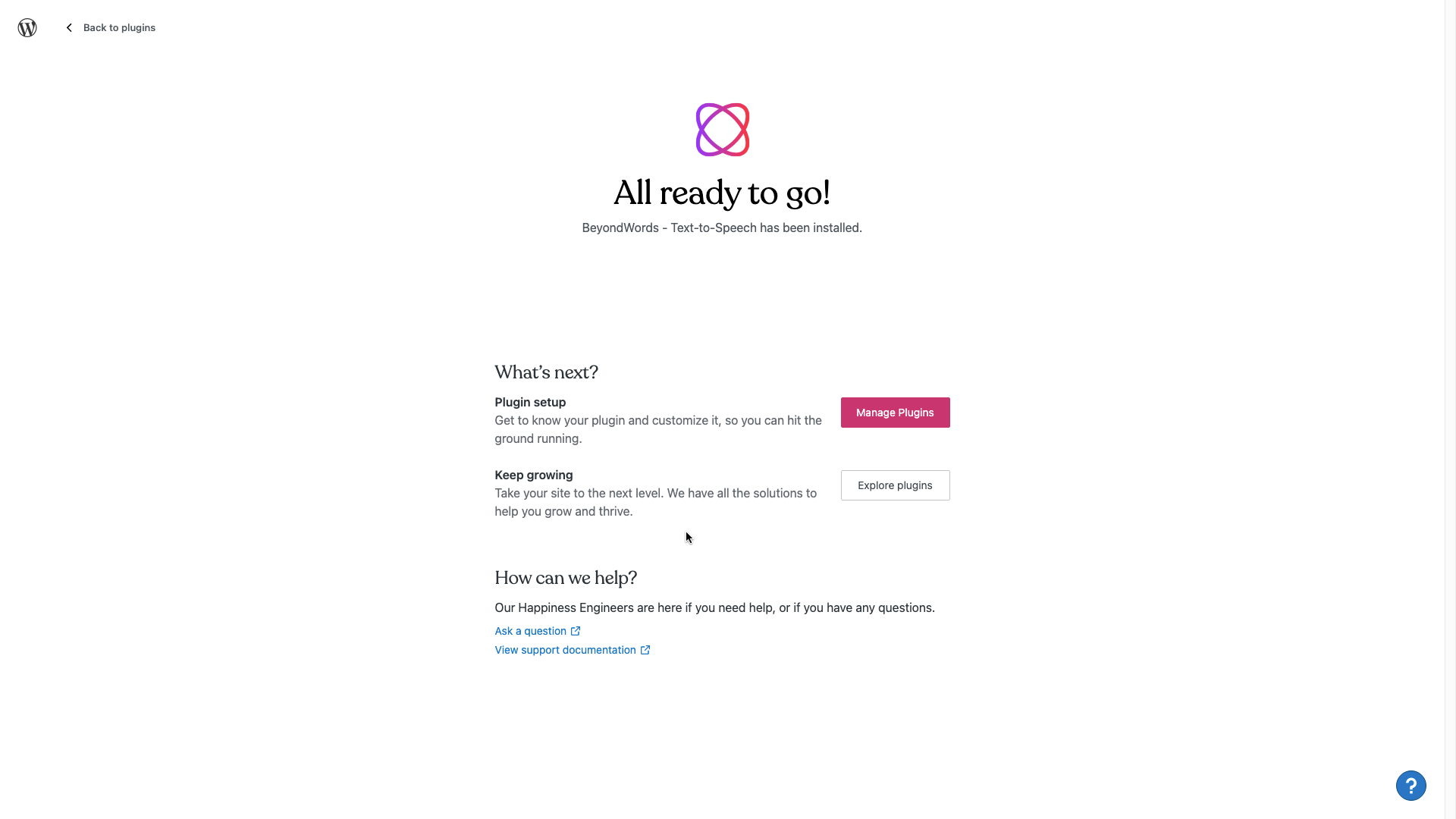 BeyondWords WordPress plugin installed.png