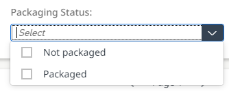 Filter option according to packaging status