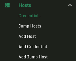 host.credentials.sidebar.menu.png Credentials sidebar.