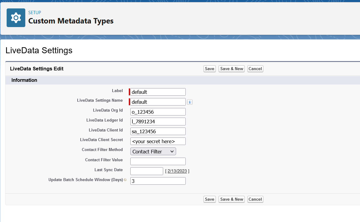 Custom Metadata