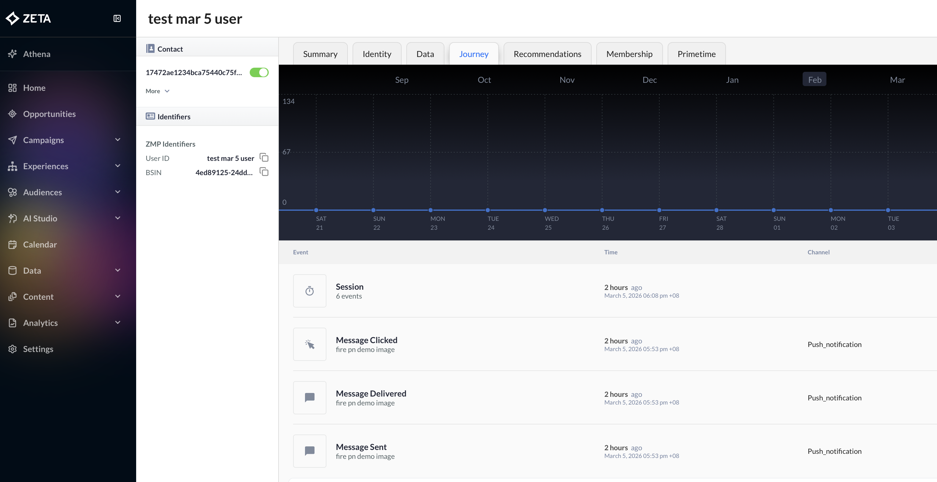 track events for push notifications delivery