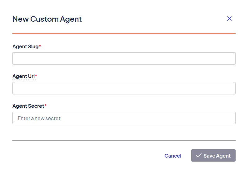 The New Custom Agent modal