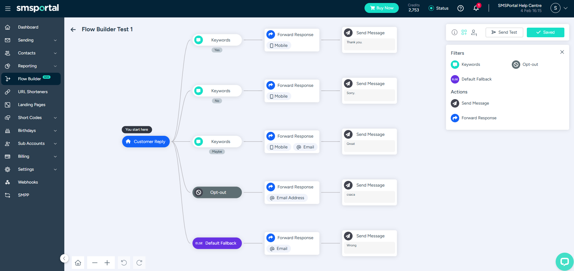 Flow Builder Screen